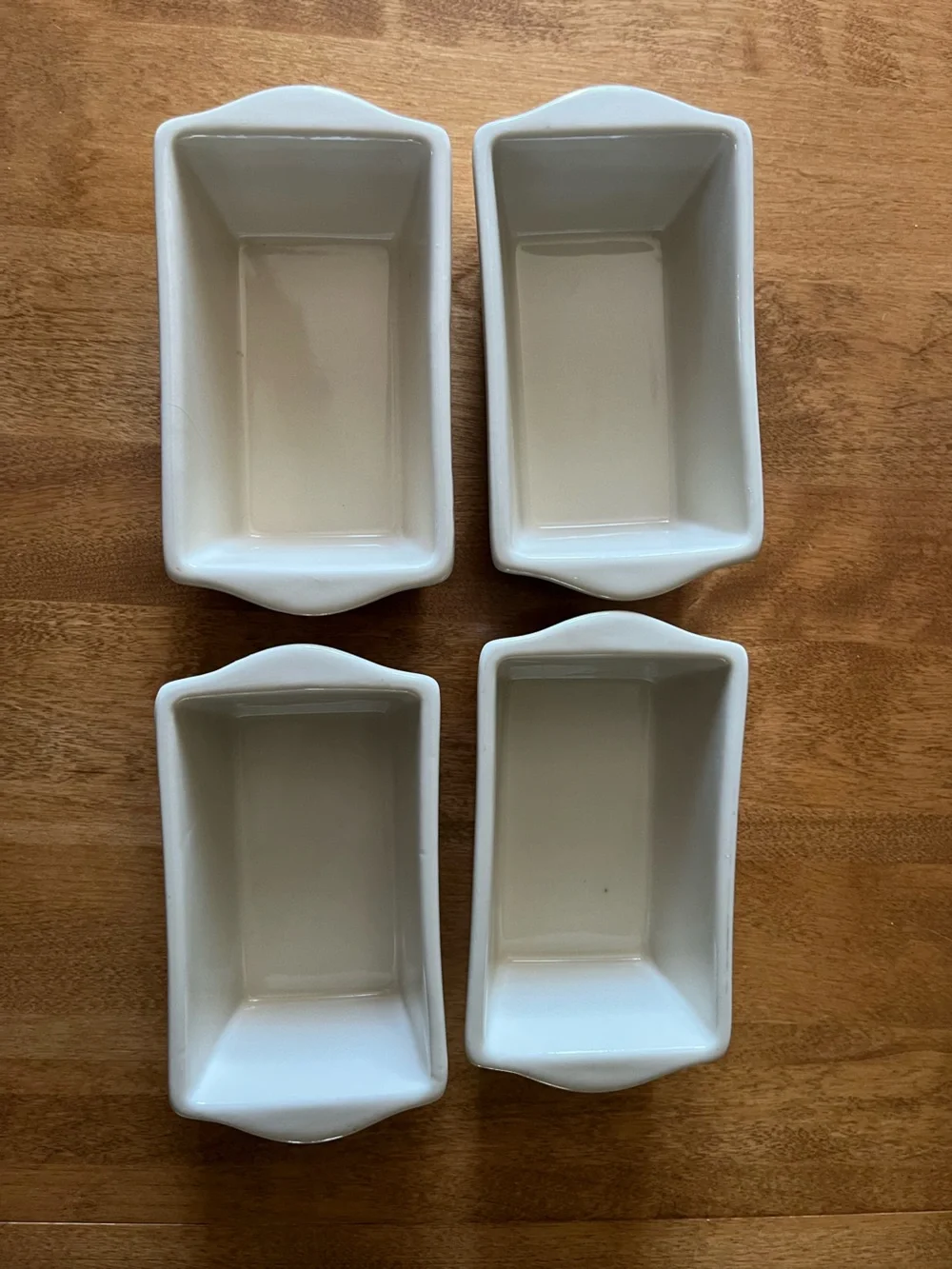 Set Of 4 Nantucket Stoneware Mini Loaf Baking Pan Set with Seasonal Artwork